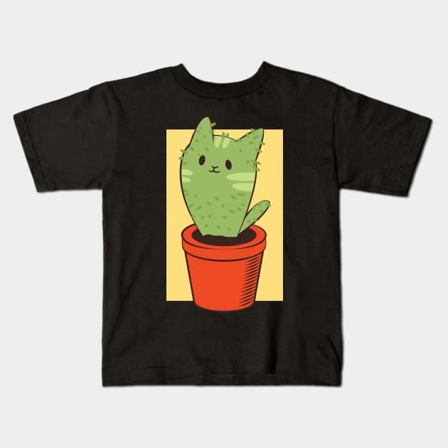 Cactus Kitten Tshirt gift Kids T-Shirt by avshirtnation